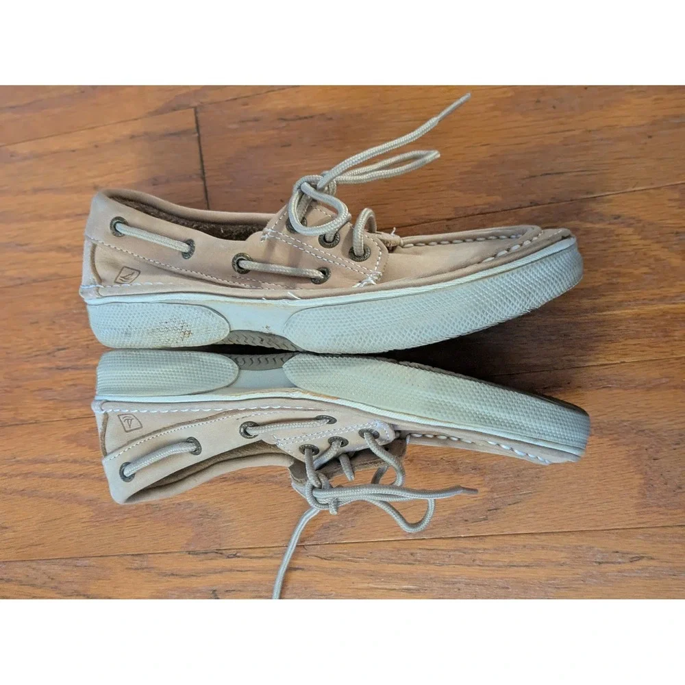 Sperry Top Sider Largo‎ 3 Eye Boat Shoes Tan Leather Kids Size US 2 M